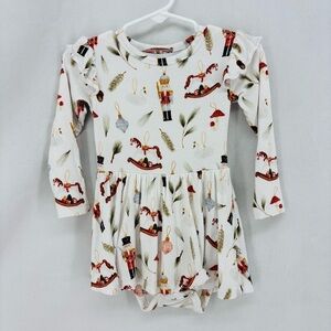 Monkeeroos Nutcracker Christmas Dress 12 18 Months Long Sleeve Ruffle Baby girl